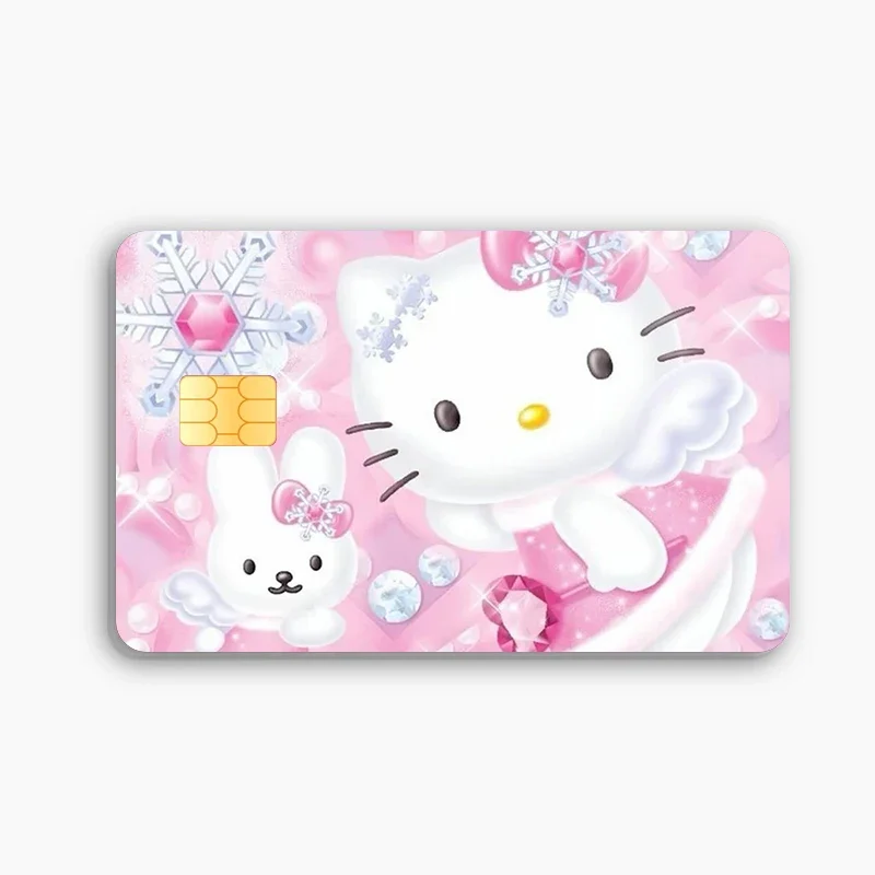 thumbnail image 1 of Nueva pegatina para tarjeta de crédito y débito de Hello Kittys, pegatina de póquer My Melody Kawaii, pegatinas impermeables de dibujos animados, pegatina de chip grande y pequeño, 1 of 5