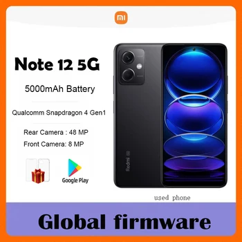 Xiaomi Redmi Note 12 5G Smartphone  48MP Global Firmware 5000mAh 6.67" 33W Qualcomm Snapdragon4 Ge1  Used Phone