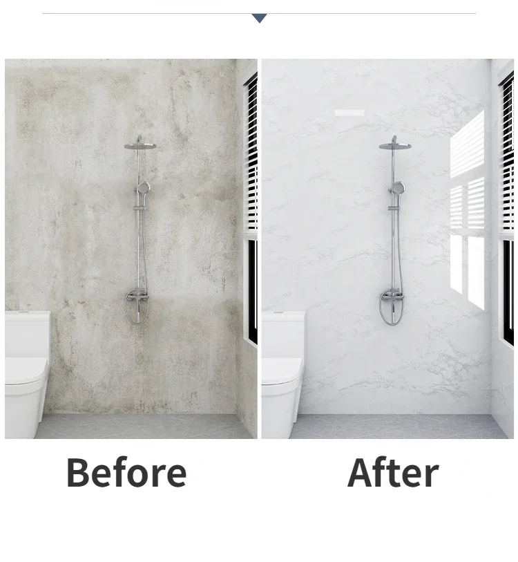 Modern Adhesive Wallpaper Roll with 10 Meters Waterproof Mould Proof Stickers Bathrooms Kitchen Renovation Marble Tile Sticker 4