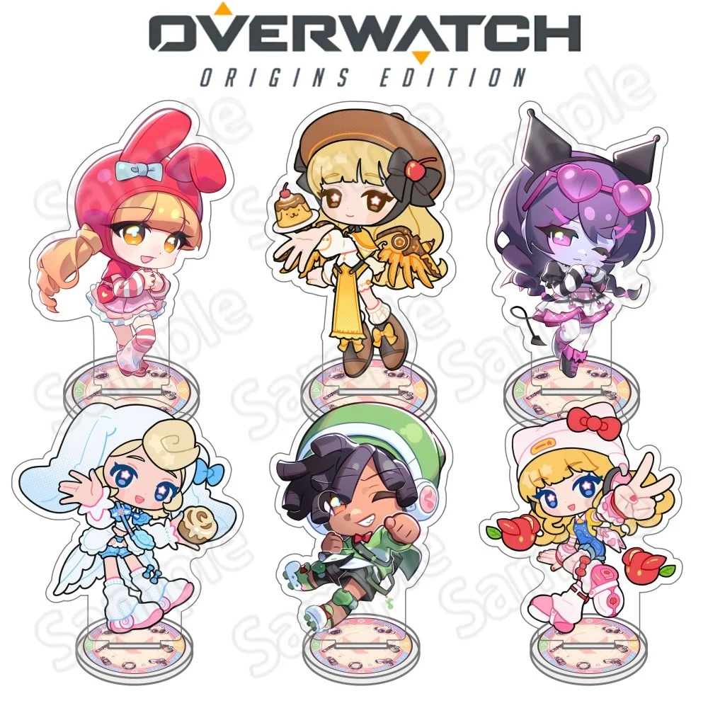 10cm Overwatch Acryl-Standee Schlüsselanhänger D.Va Mercy Kiriko Tracer Widowmaker Spielfigur Anhänger Fan-Geschenk