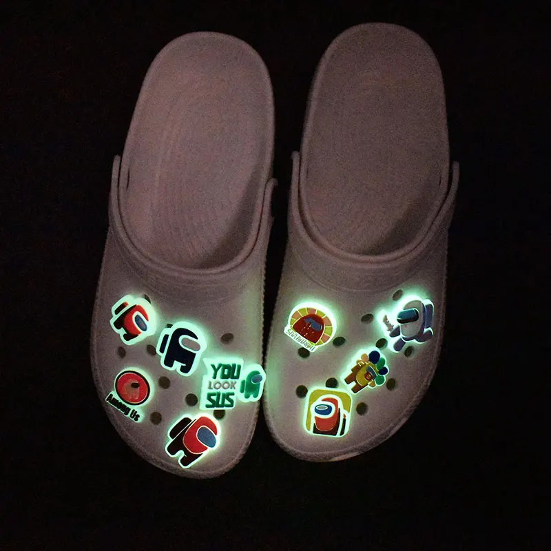 

1pcs glowing game character PVC croc shoes charms funny cartoon Accessories jibz for croc clogs shoe Decorations man kids gifts