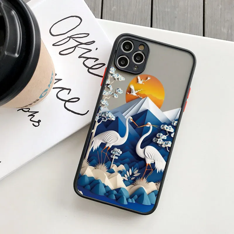 Landschaft Handy hülle für iPhone 15 14 11 12 13 Pro Max kreative Berge und Flüsse für iPhone xs x xr 7 8 plus se2 Rückseite – Detail 4
