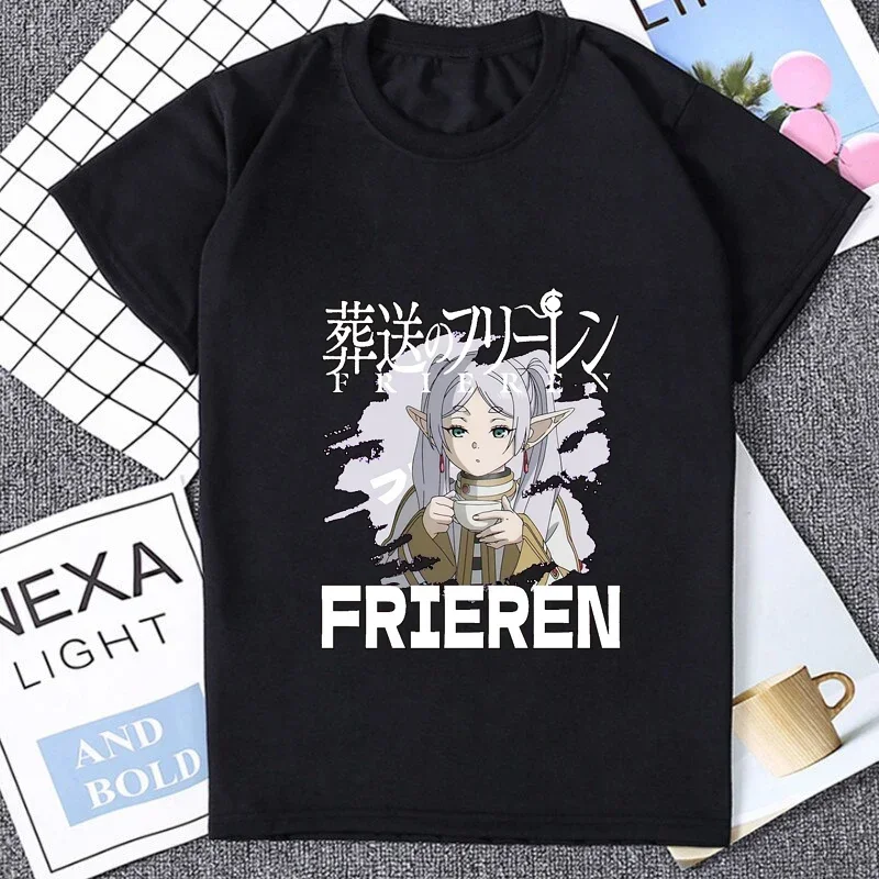 Fashion Hot Anime Elf Cartoon T-shirt Cute Great Magician Graphic Short Sleeve Tee Shirt Top Streetwear Casual Clothing Y2k Tops