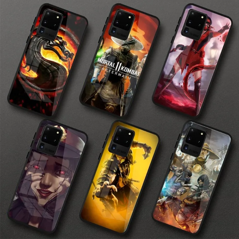 

Чехол для телефона Game-Mortal-K-ombat для Samung Galaxy S23 S22 S21 Pro Ultra M14 A14 A34 A54 A13 A33 A53, черный стеклянный чехол для телефона из поликарбоната