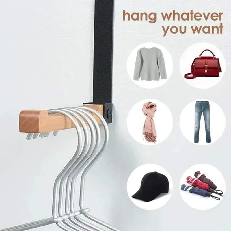 Foldable Wood Over The Door Hooks Coat Hooks Wooden Rack Organizer Home Accessories Foldable Wooden Over The