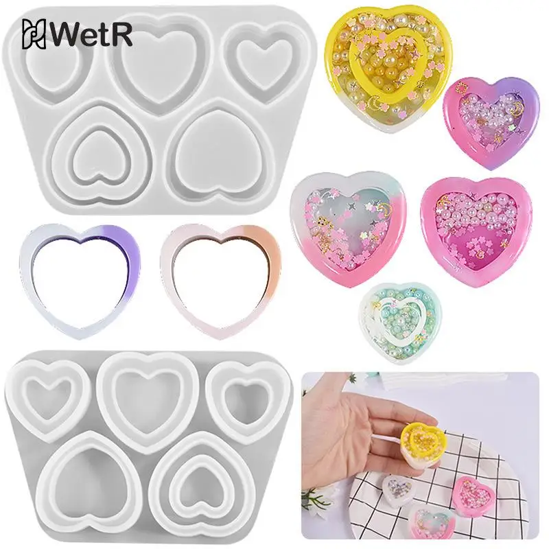 

Cartoon Heart Silicone Molds Shaker Resin Casting Epoxy Mold for DIY Pendant Jewelry Making