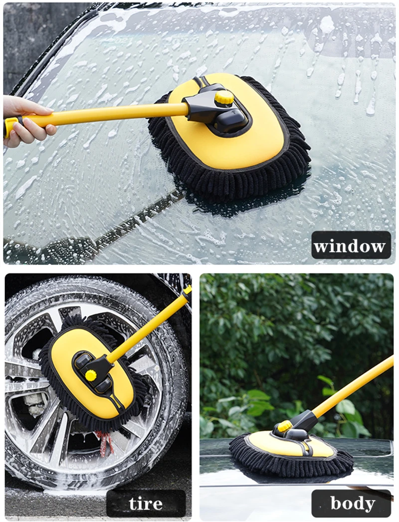 Car Cleaning Wash Brush with Telescoping Long Handle