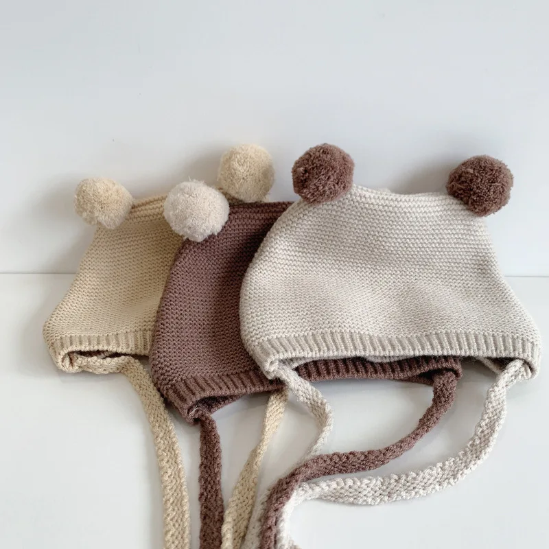 Korean Baby Ear Protection Hat - Warm Knitted Beanie for Infants 2-24 Months