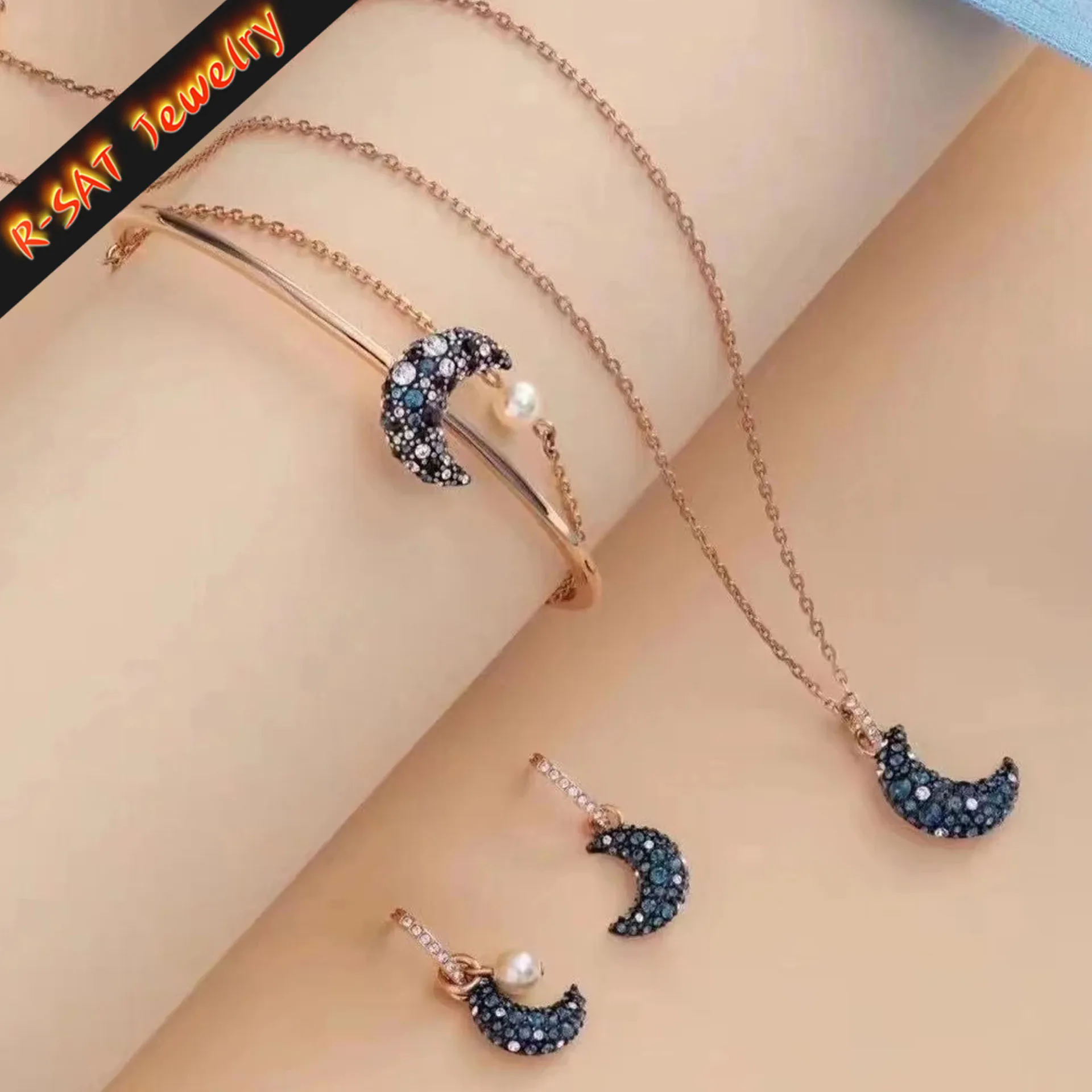 2025 Moon Silver Black High Quality Original New Sale Trending Set Fashion Fine Exquisite Gift Jewelry Accessories for Women 1