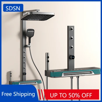 สปาเอวสเปรย์ดิจิตอลชุดฝักบัวอาบน้ําห้องน้ําพร้อมแสงโดยรอบระบบฝักบัวอาบน้ําดิจิตอลอุณหภูมิ 12 นิ้วหัวฝักบัวเรนชาวเวอร์ 1