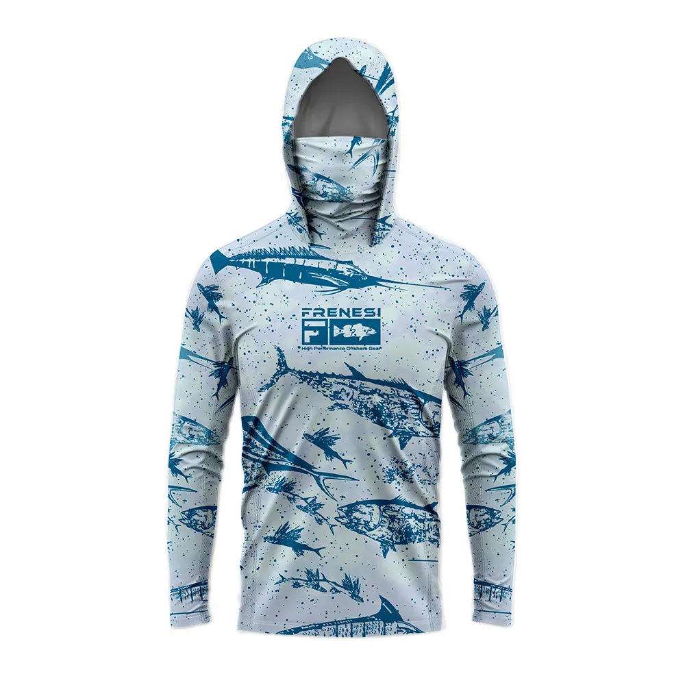 Frenesi Fishing Shirts Fishing Clothing Hoodie Shirt Quick Dry Fishing Apparel Camisa De Pesca Long Sleeve Face Cover Fossil Series Shirt