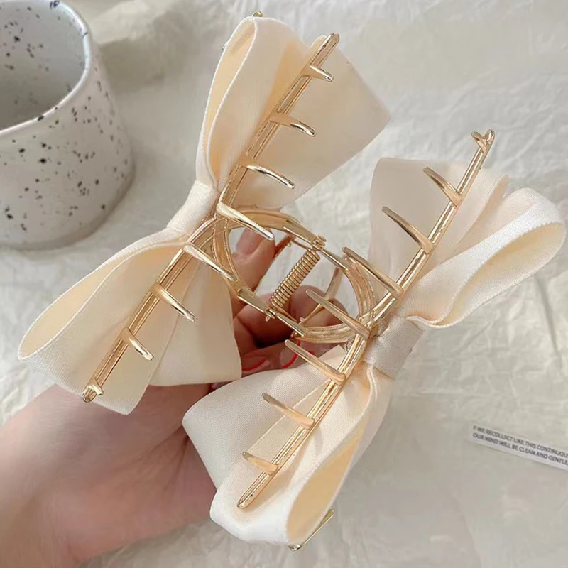 12CM 새로운 패션 인터넷 연예인 새틴 활 머리핀 상어 클립 머리띠 헤어 액세서리
