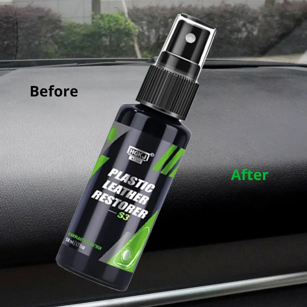 HGKJ S3 Cars Interior Parts Liquid Leather Plastic Renovator Refreshing