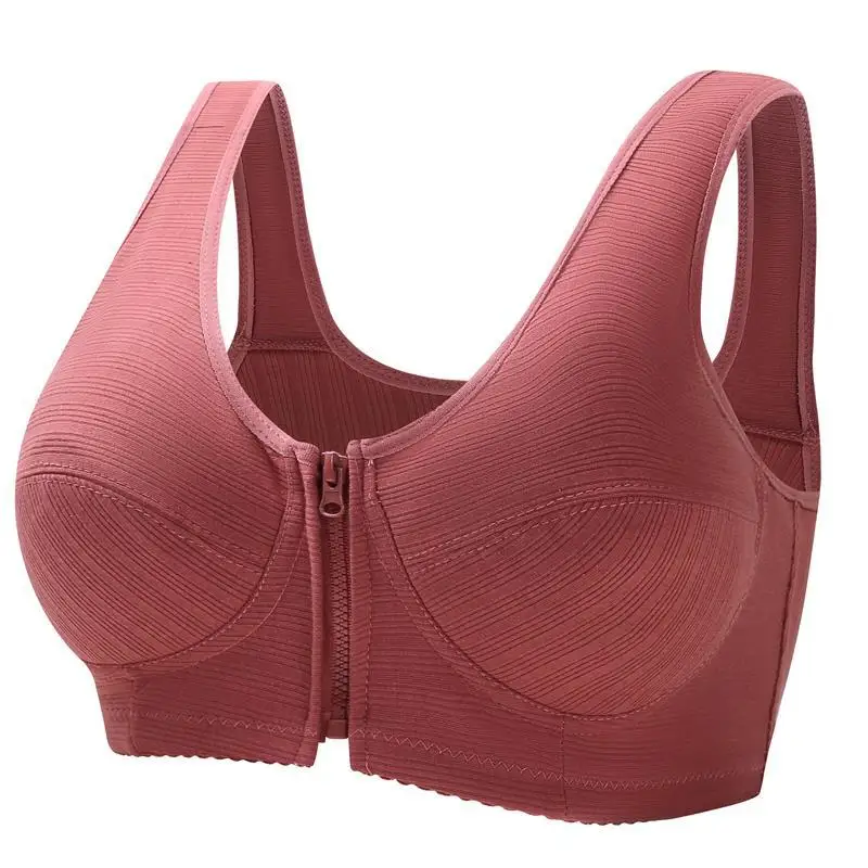 Reggiseno da donna morbido e confortevole con apertura frontale con cerniera, senza anelli in acciaio, confortevole, senza cuciture, anti-cedimento, stile gilet. - immagine 3