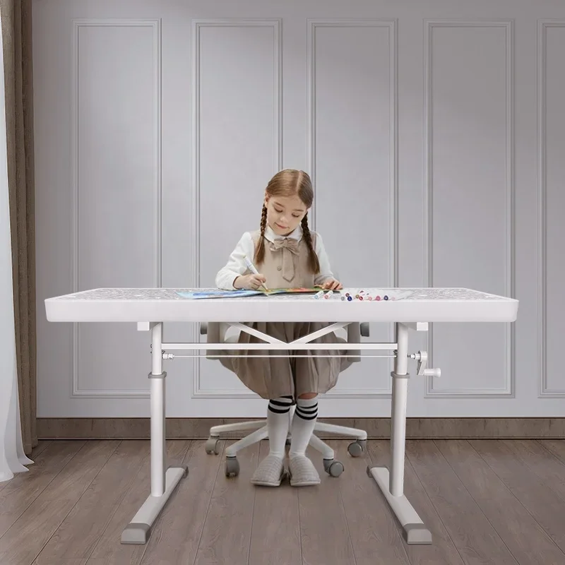 Students Double Desks And Chairs Can Be Lifted School Counseling Training Desk LED Children's Learning Table