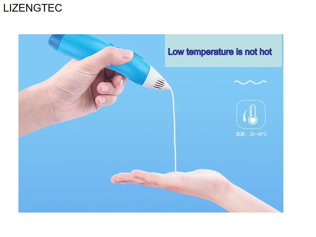 LIZENGTEC Non toxic Low Temperature PCL Filament 1.75mm 5 Rolls 10M per Roll Color Random Delivery for 3D Printer Pen ,
