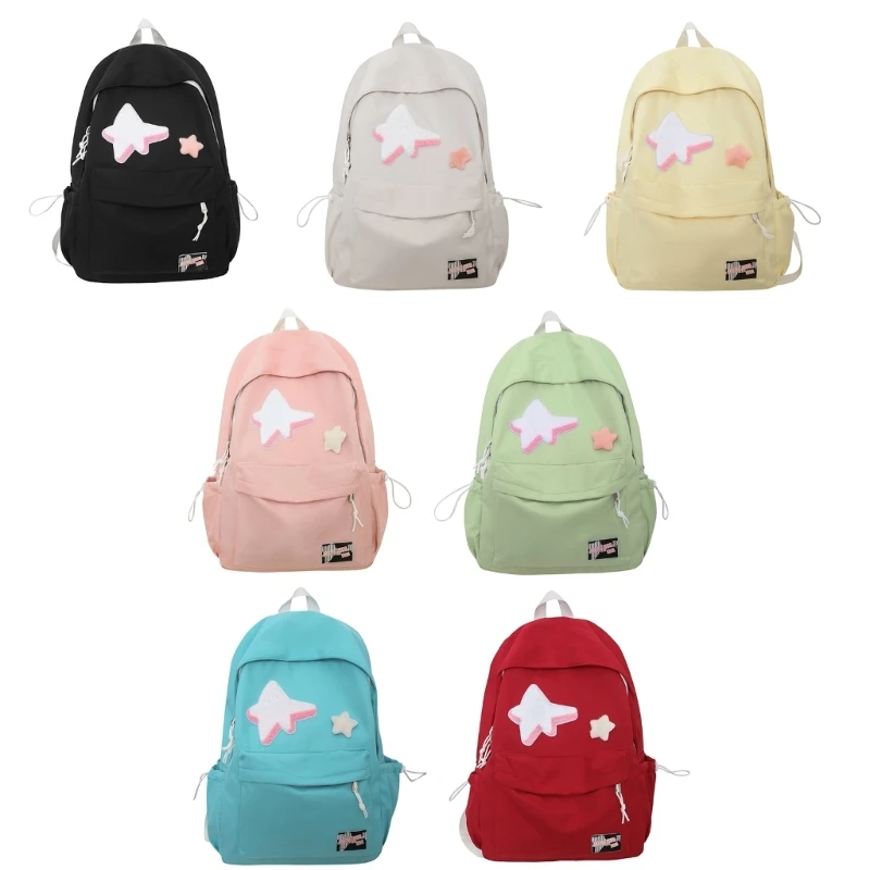

Lightweight Oxford Cloth Backpack with Starry Pattern Trendy & Durable Backpack
