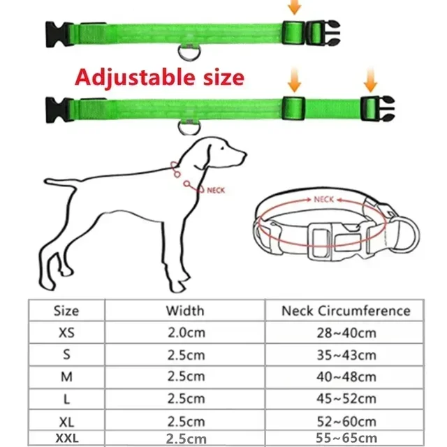 USB Rechargeable LED Dog Collar Flashing Safety Light Adjustable Night Visibility with3 Modes Waterproof for Small to Medium Do 2
