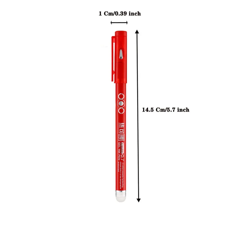 4 Uds. Bolígrafos borrables al calor de 0,7 MM, punta de bala, bolígrafo de Gel borrable sensible al calor de colores, escritura suave, tinta negra, azul, roja y verde - Imagen 4