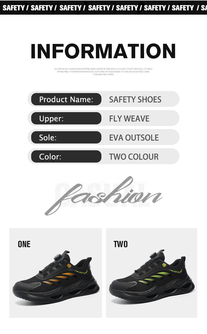 2023 Rotating Button Men Sport Shoes Protective Boots Anti-smash Anti-puncture Safety Shoes Men Work Boots Indestructible Shoes