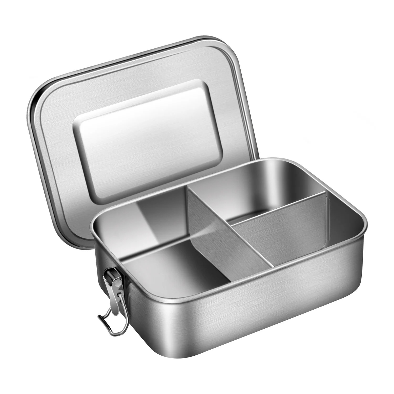 18/8 Stainless Steel Bento Box (Compact Lunch Box) - 3 Compartment Metal  Lunch Contai - Miscellaneous