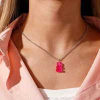 Collier GUNIBear Couleurs Bonbons pour Femmes et Bol, Bijoux de Festival, Cadeaux de ix, Mode 2