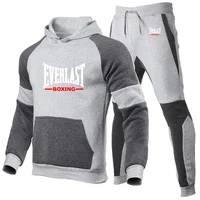 Everlast 2025 printemps automne hommes nouvelle haute qualité sweats à capuche couverture en coton + pantalons de survêtement sport course deux pièces ensembles 2