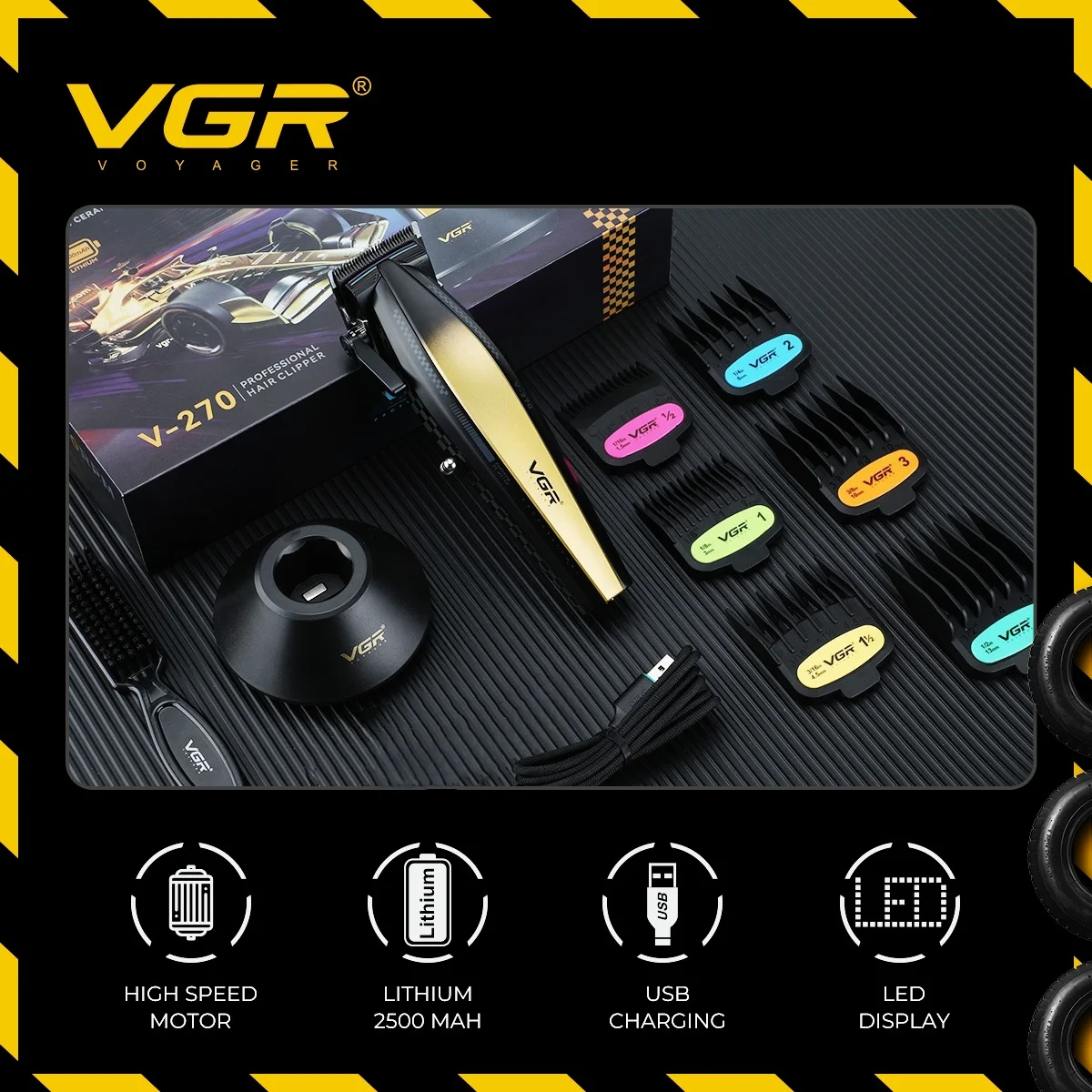 VGR ماكينة قص الشعر كهربائي مجز احترافي ماكينة تشذ...