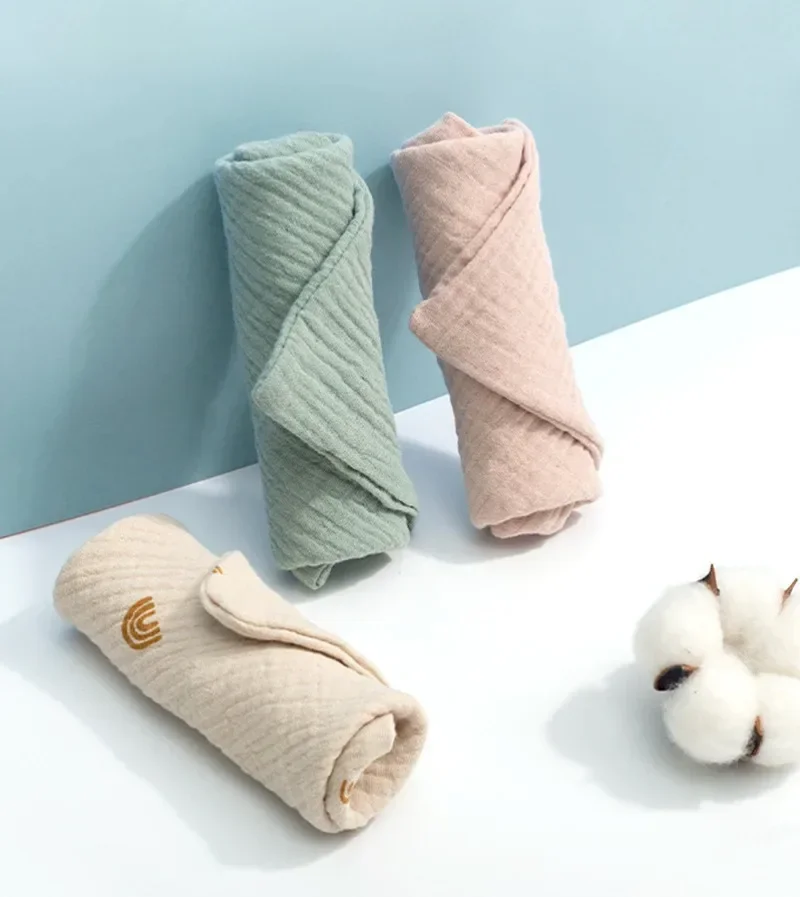 5Pcs/set Cotton Gauze Handkerchief Towel 4-layer Small Square Face Saliva Towel Soft Absorbent Children Hand Towel