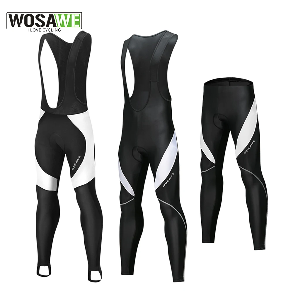 Men Cycling Long Pants Summer Winter Gel Pad Reflective Bike Bib Pants Breathable Bicycle Trousers With Rear Pocket