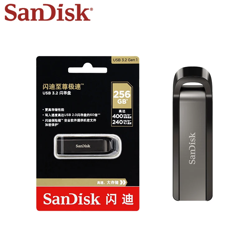 Unità Flash Usb Sandisk Originale Al 100% Disco U Ad Alta Velocità Da 256Gb Unità Flash Di Crittografia Usb In Metallo Usb3.2 Ad Alta Velocità