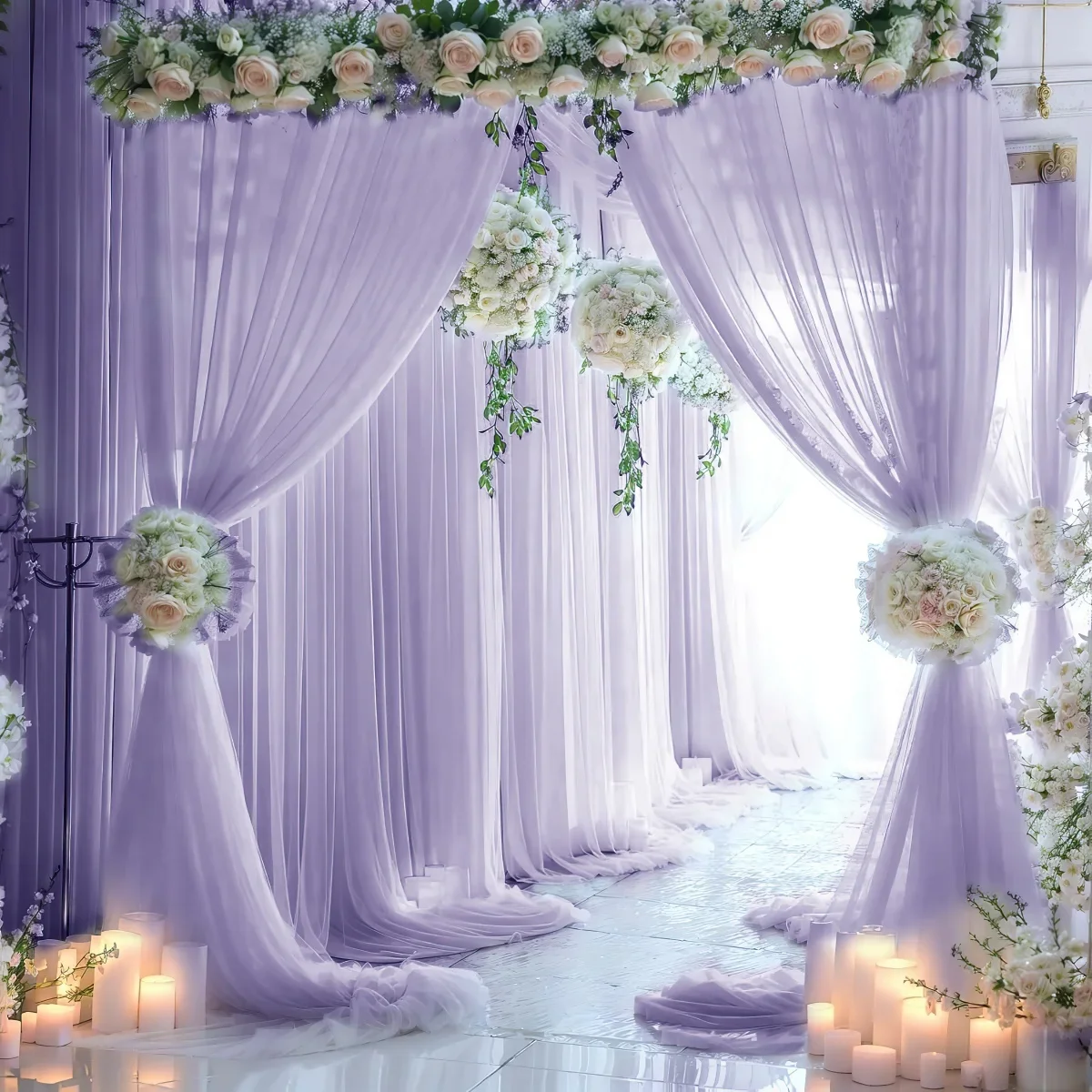Noble and elegant wedding decoration curtains(150x300cm) hexagonal background