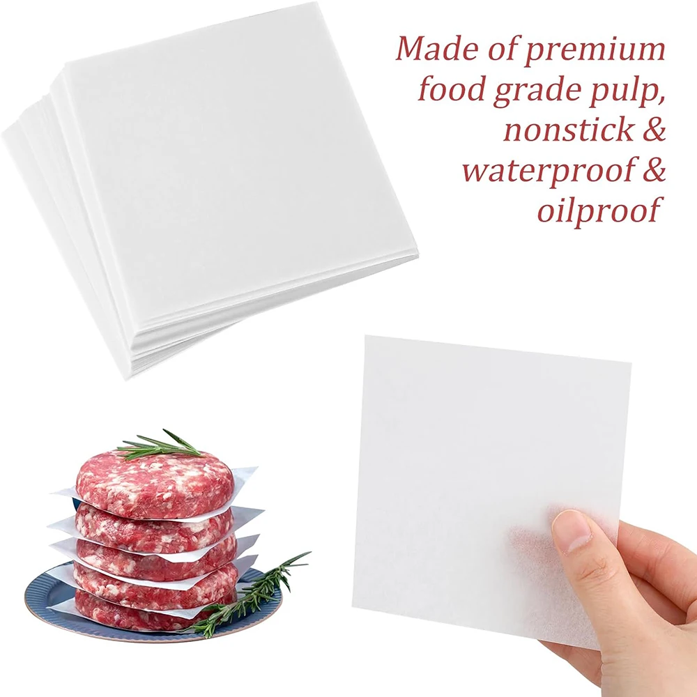 Hamburger Patty Paper Squares Nonstick Parchment Paper 200Pcs For Separating Burger Patty Cookies Kitchen Baking Accessories