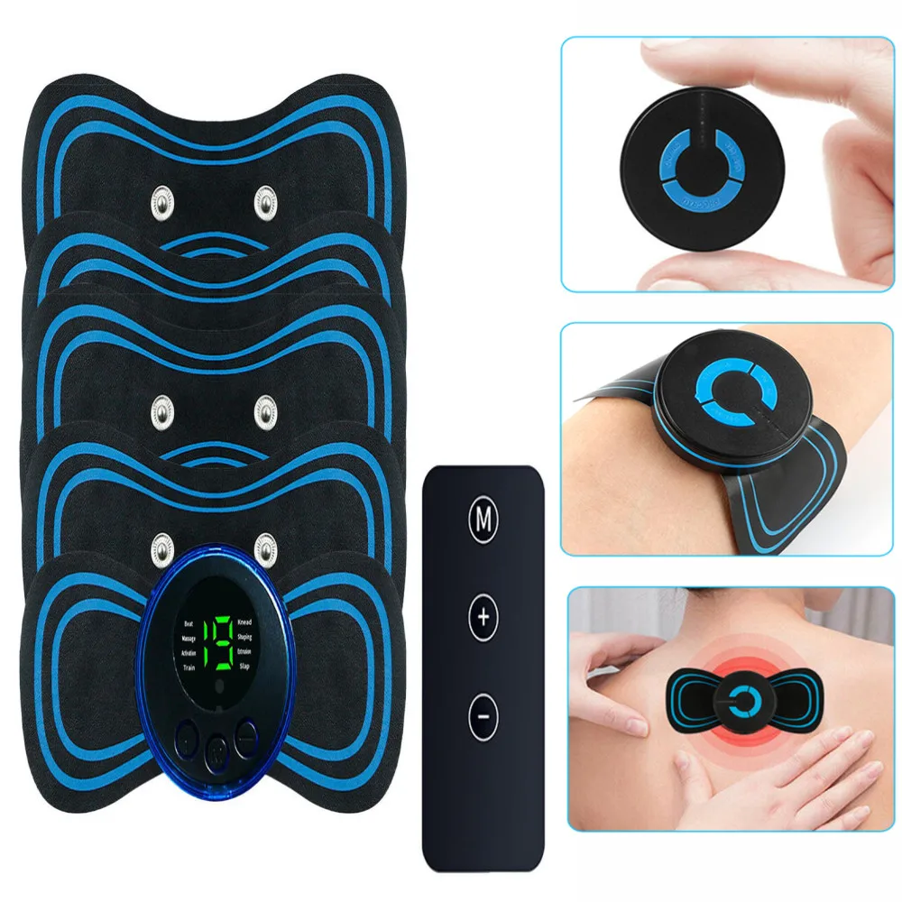 Neck Massager Electric Neck Back Body Massager Cervical Massage Stimulator Pain Relief Massage Patch With Usb Charging Hot graphene smart electric heating scarf unisex winter neck warm 2000mah power bank usb charging green