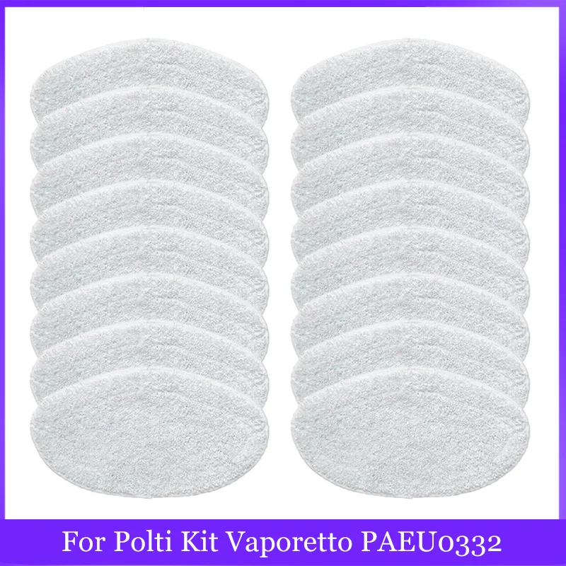Sunnila Kit of 8 Washable Cloths for Polti Vaporetto PAEU0332, Smart 120, Smart 35_Mop, Smart 40_Mop, Smart 100, SV400_Hygiene, SV420_Frescovapor, SV440_Double, White