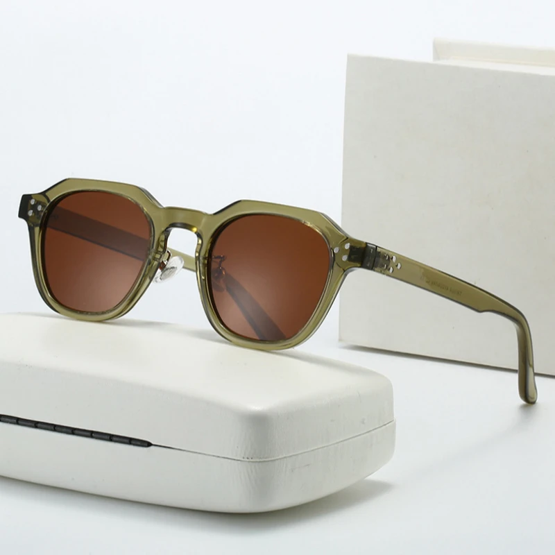 Retro Polarized Sunglasses Men Ultralight TR90 Frame Polygon Women Outdoor Travel Eyewear
