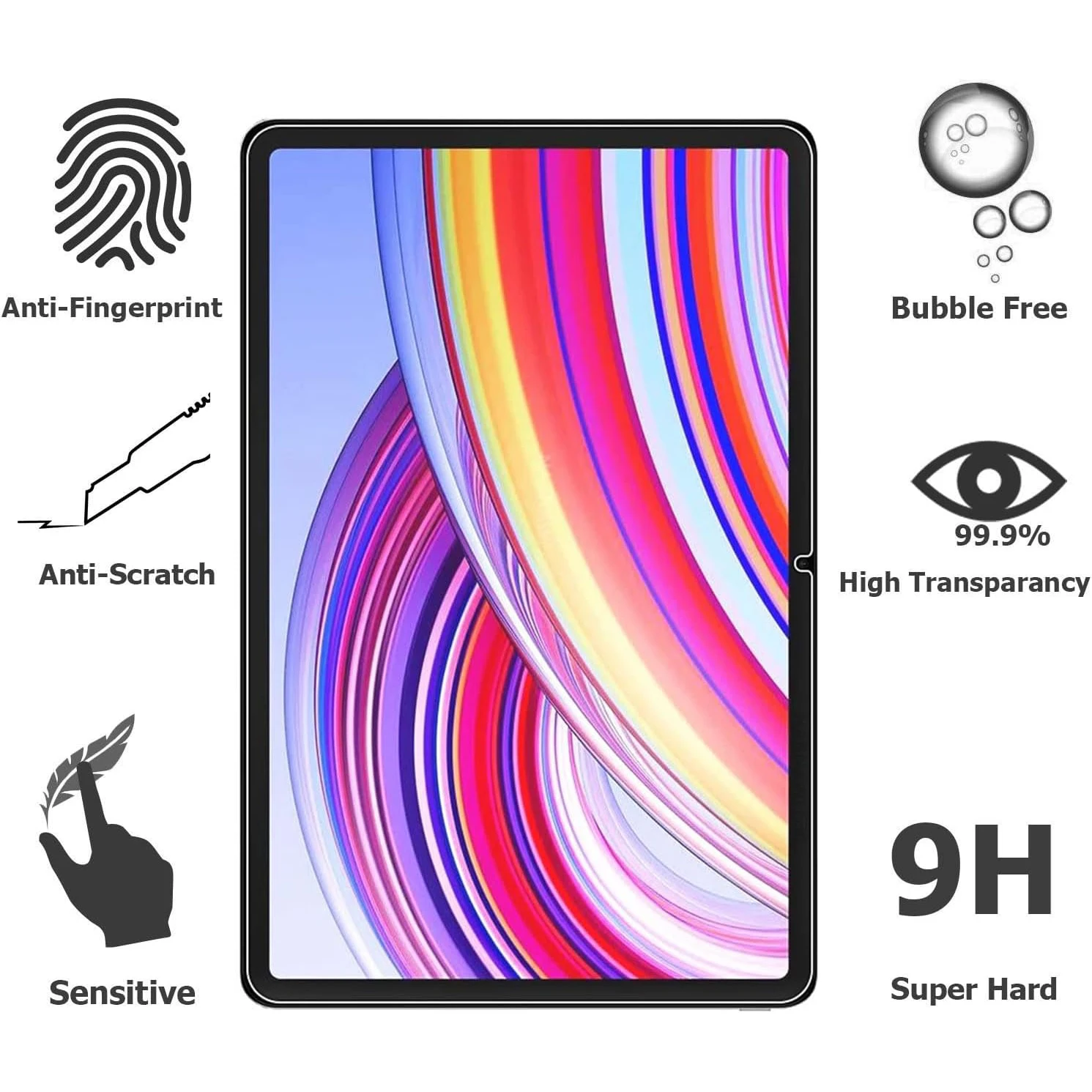 9H Tempered Glass Screen Protector for Xiaomi Redmi Pad Pro 12.1'' Poco Pad 12.1'' 2pcs