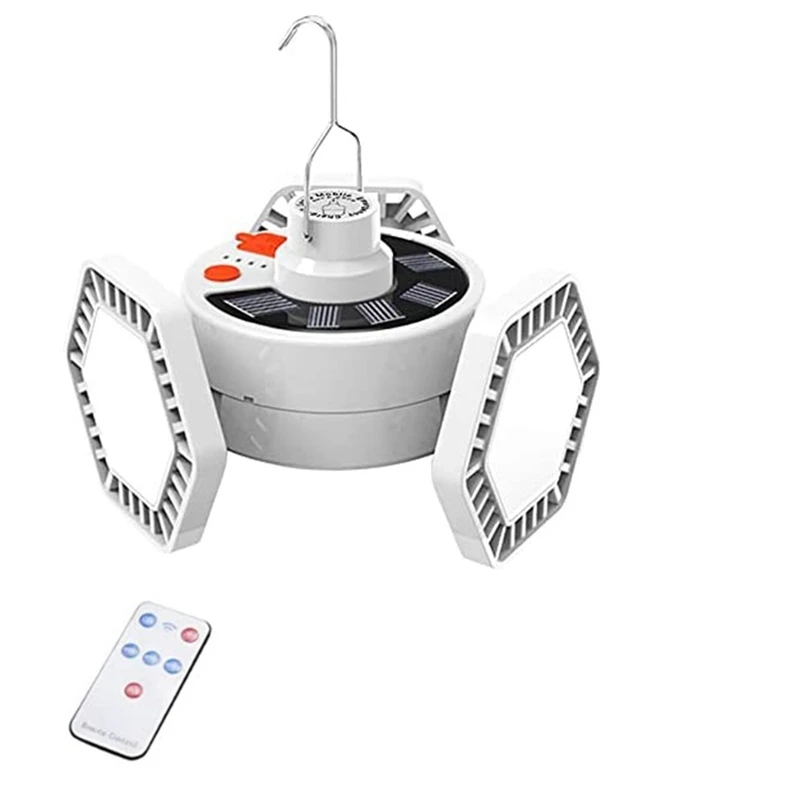 

Лампа для кемпинга на солнечной батарее, портативная лампа для палатки с подвесным крючком, фонарь для кемпинга с дистанционным управлением, для чрезвычайных ситуаций, кемпинга, походов