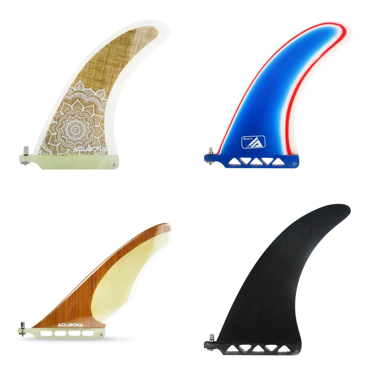 Fiberglass Surf & SUP Fin 9" Premium Free No Tool Fin Screw 9 Inch Center For Longboard Surfboard & Paddleboard