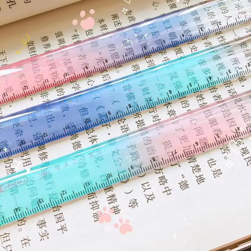 Cute Cat Paw Plastic Straight Rulers Kawaii School Office Supplies Planner Accessories Student Prize Drawing tools - 5