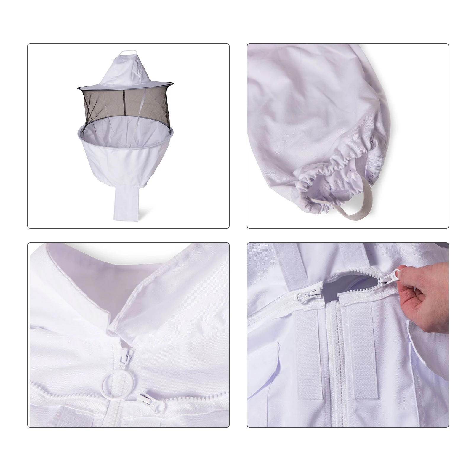 Professional Full Body Beekeeping Clothes Beekeeping Protective Equipment Apicultura Clothes Beekeeper Costume Veil Hood Hat An
