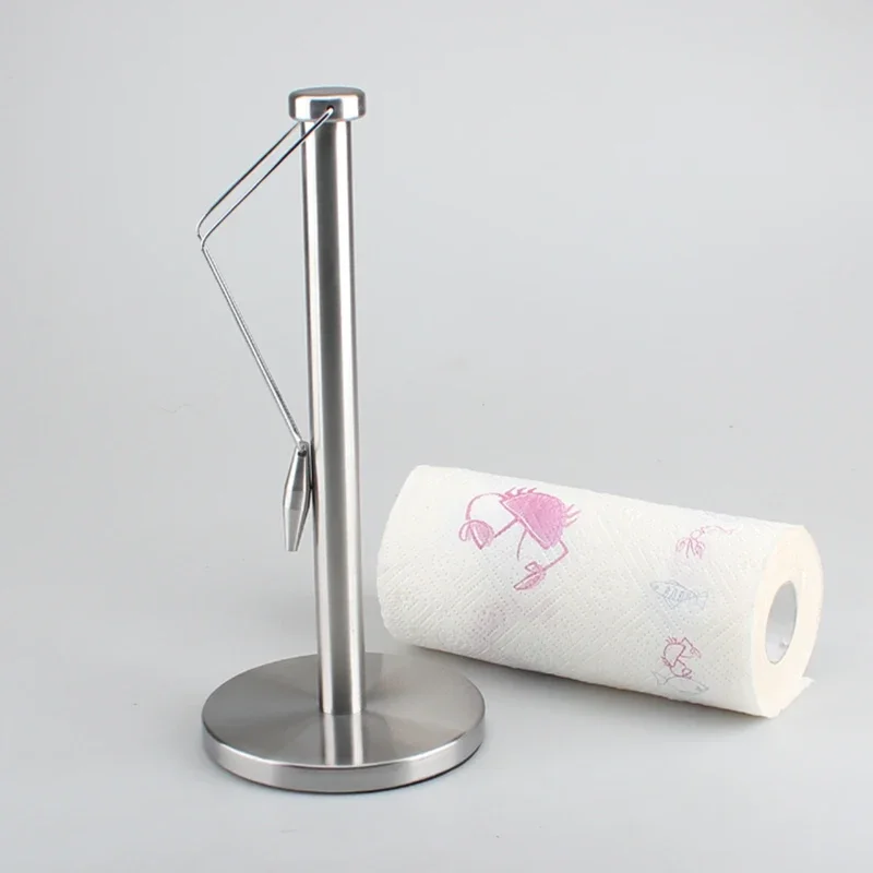 

Vidric Stainless Steel brushed Paper Tissue Towel Kitchen Roll Stand Holder For Bath Bathroom dining table Paper Standing Tool
