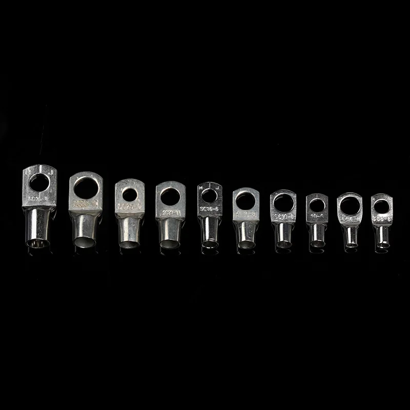 100PCS Ring Terminal Cable Shoes Lugs 35mm2 Tinned Copper Lug Wire eye Connectors Bare Terminals Lugs Wire Copper Kit Butt Plug