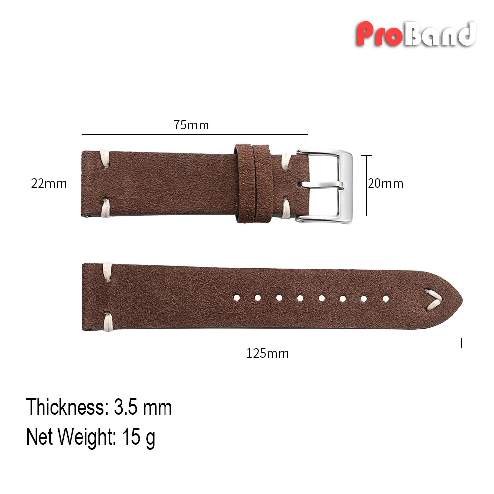 Vintage Genuine Suede Leather Quick Release Watch Strap - Handmade Unisex Sport Bracelet