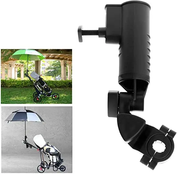 Heavy Duty Golf Push Cart Umbrella Holder 360 Degrees Adjustable Angle Universal for Golf Cart/Stroller/Wheelchair/Bike