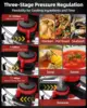 Stainless Steel Pressure Cooker 8 QT: [Explosion-Proof] [3 PSI Settings], One-Hand Locking, Induction Compatible, Glass Lid & St 5