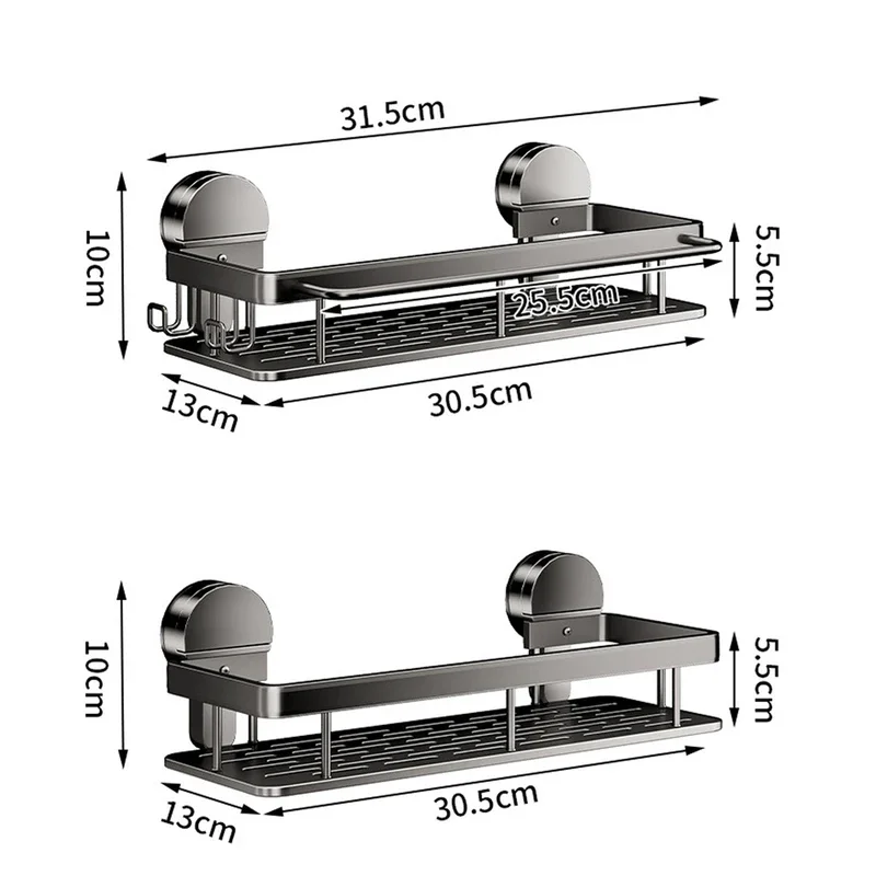 Wall Hanging Corner Rectangular Rack Bathroom Shelf Towel Rack Shelves Wall Shower Shampoo No Drill Shelf Tripod