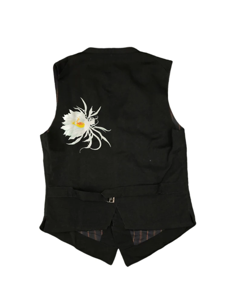 

yohji yamamoto homme Men's suit vest for men Flower Waistcoat Unisex Gilet men vests for women simple breasted casual man vest