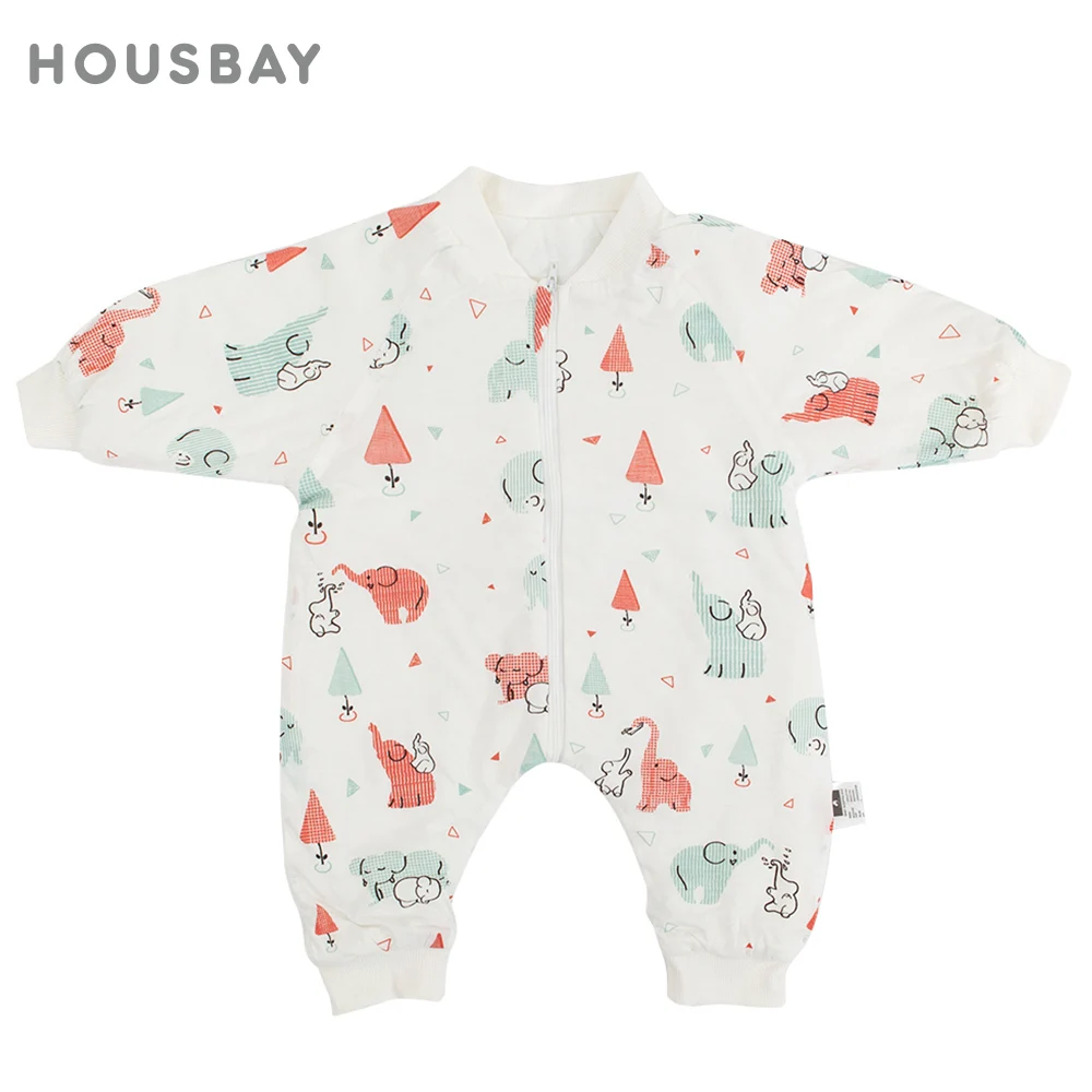 Sleeping Bag For Children 0-4 Years Autumn Thin Kids Pajamas Girls Cute Cartoon Red Elephant Printed Baby Sleepsack