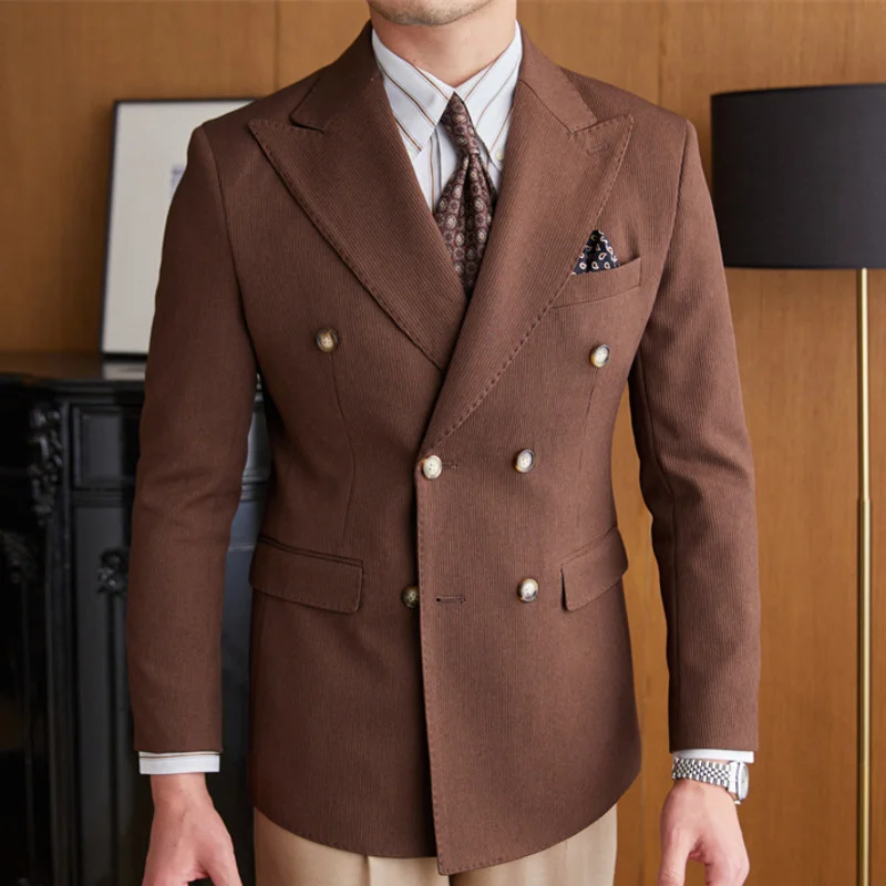 High Quality Double Breasted Dress Suit 2 Pieces Wedding Suit For Men Business Formal Casual Office Work Party Prom Costume